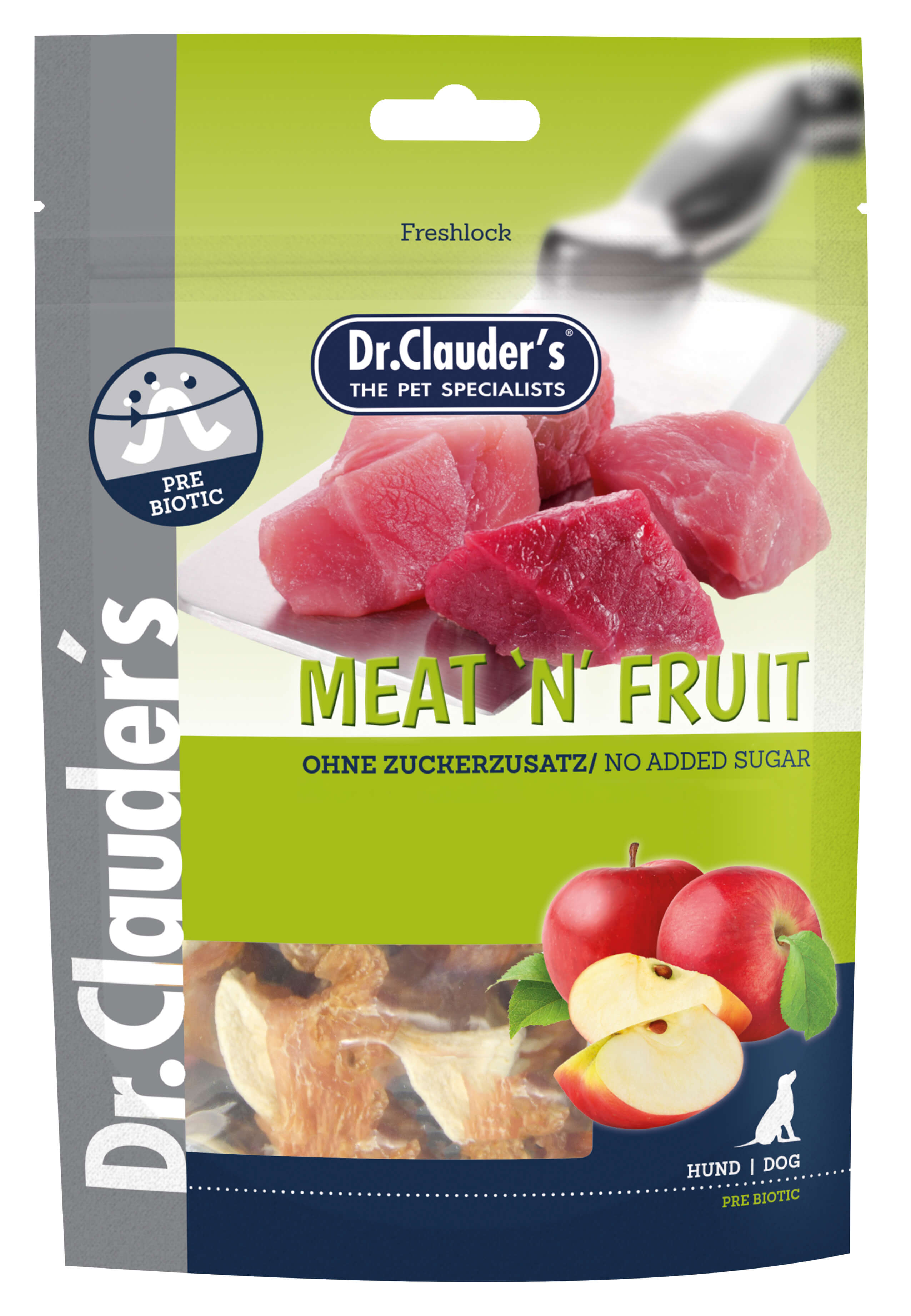 Bild 1 von 1: Dr.Clauder’s Meat'n'Fruit Apfel & Hühnchen Snack 80g