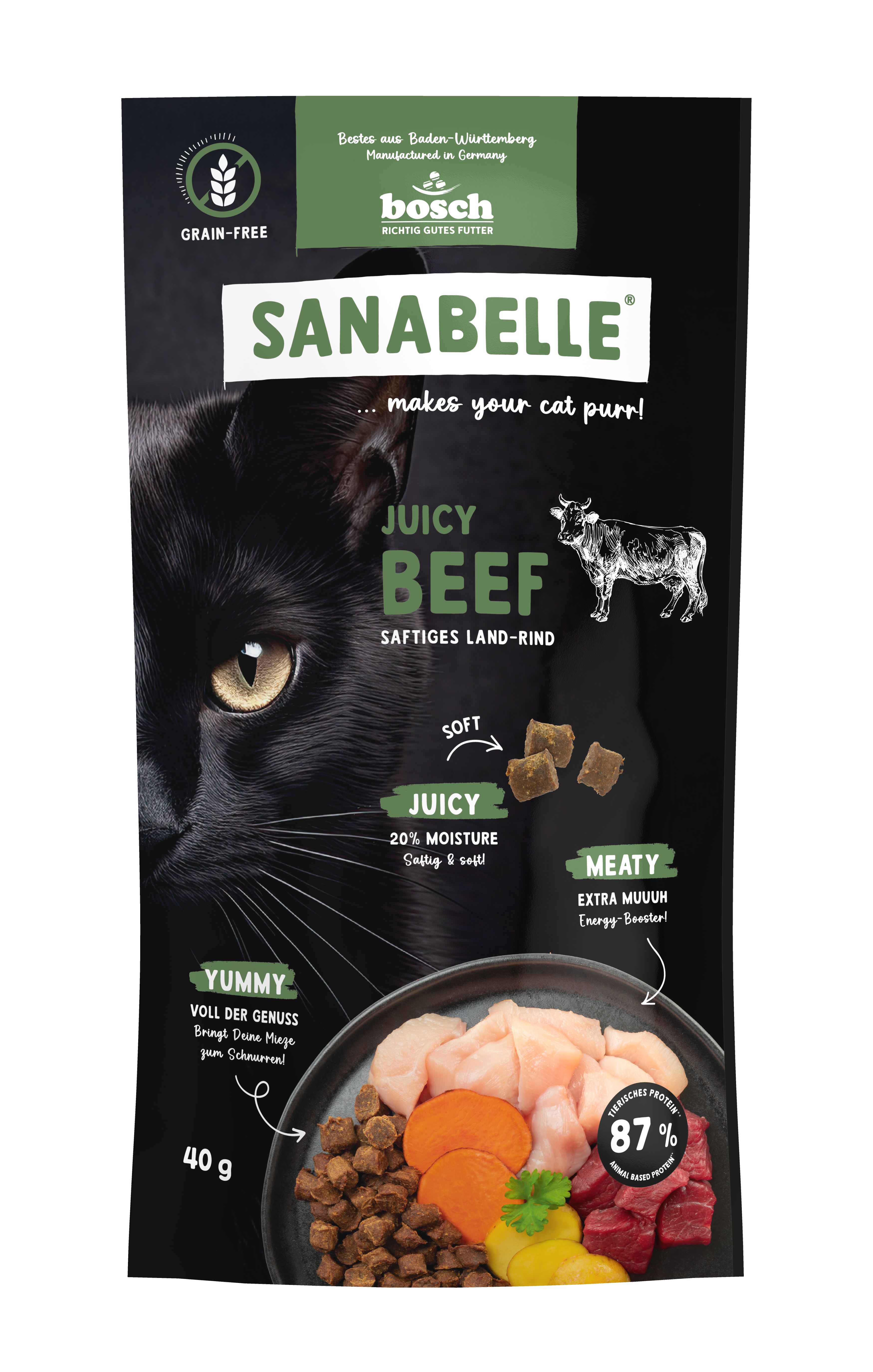 Thumbnail 1: Sanabelle Sanabelle Juicy Land-Rind – Katzefutter – getreidefrei – 400g