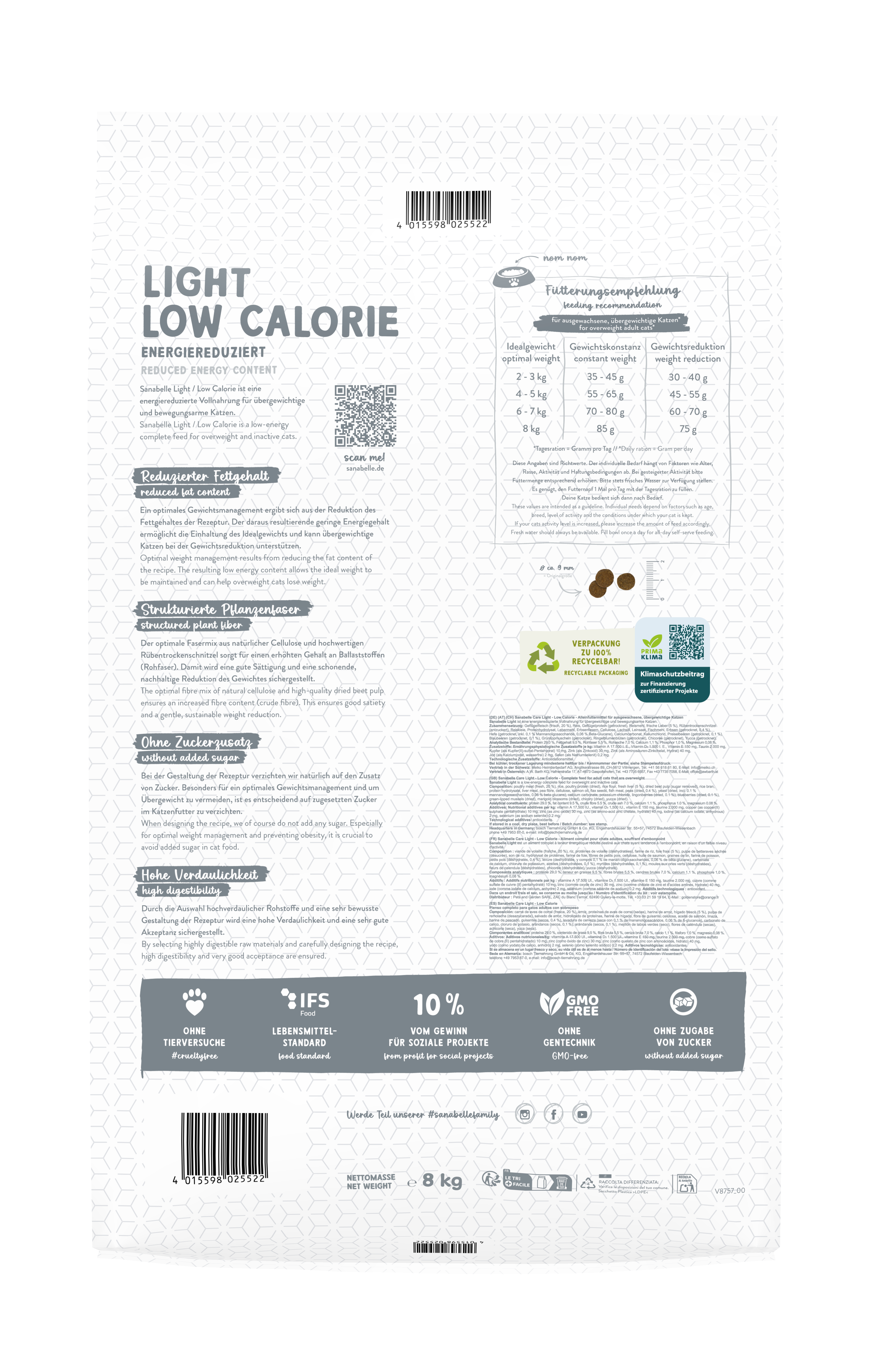Thumbnail 2: Sanabelle Sanabelle Light Low Calorie – Katzenfutter – 8kg