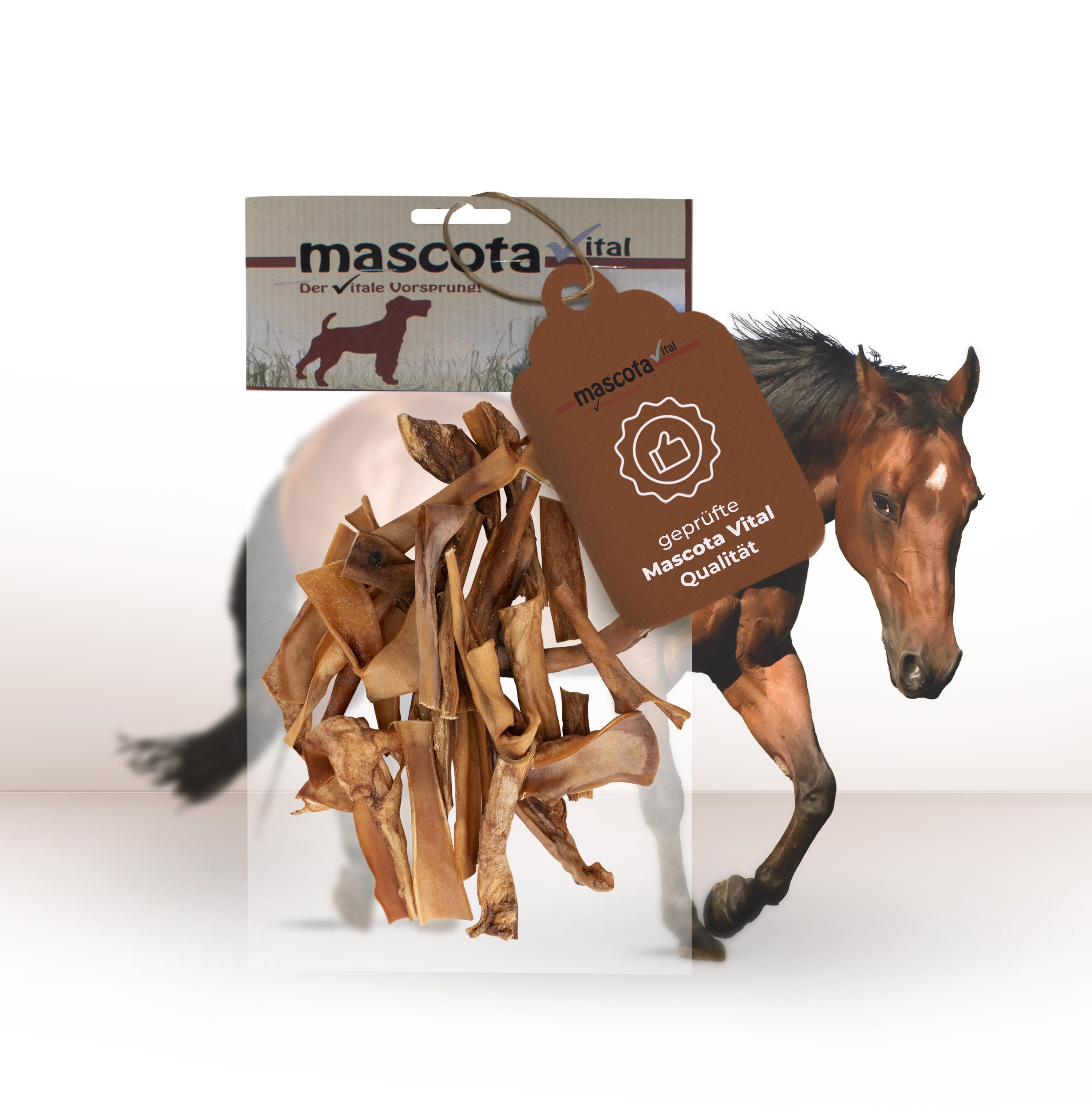 Thumbnail 1: mascota vital Pferdehaut, Kauartikel für Hunde, 200 g