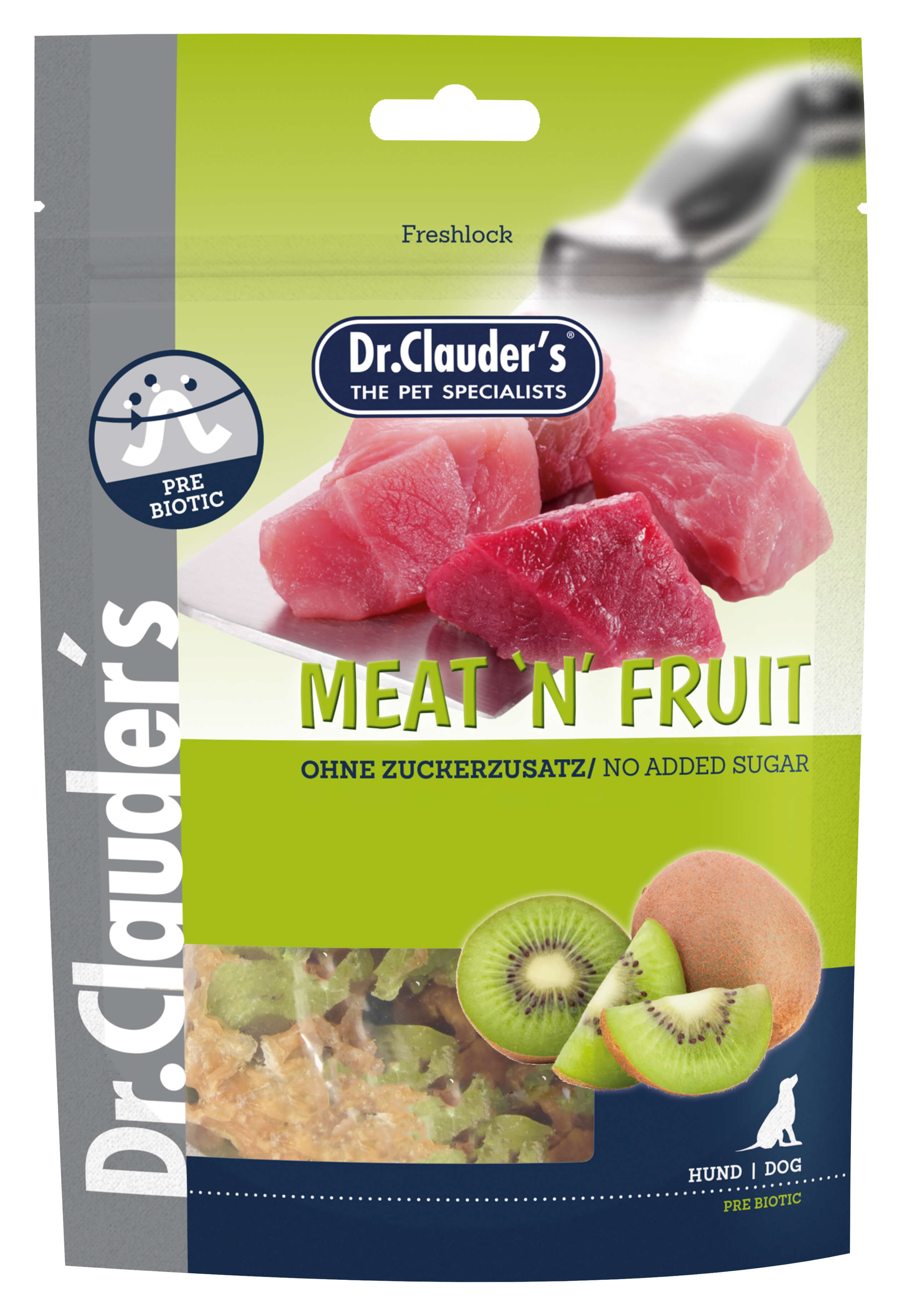 Bild 1 von 1: Dr.Clauder’s Meat'n'Fruit Kiwi & Hühnchen Snack 80g