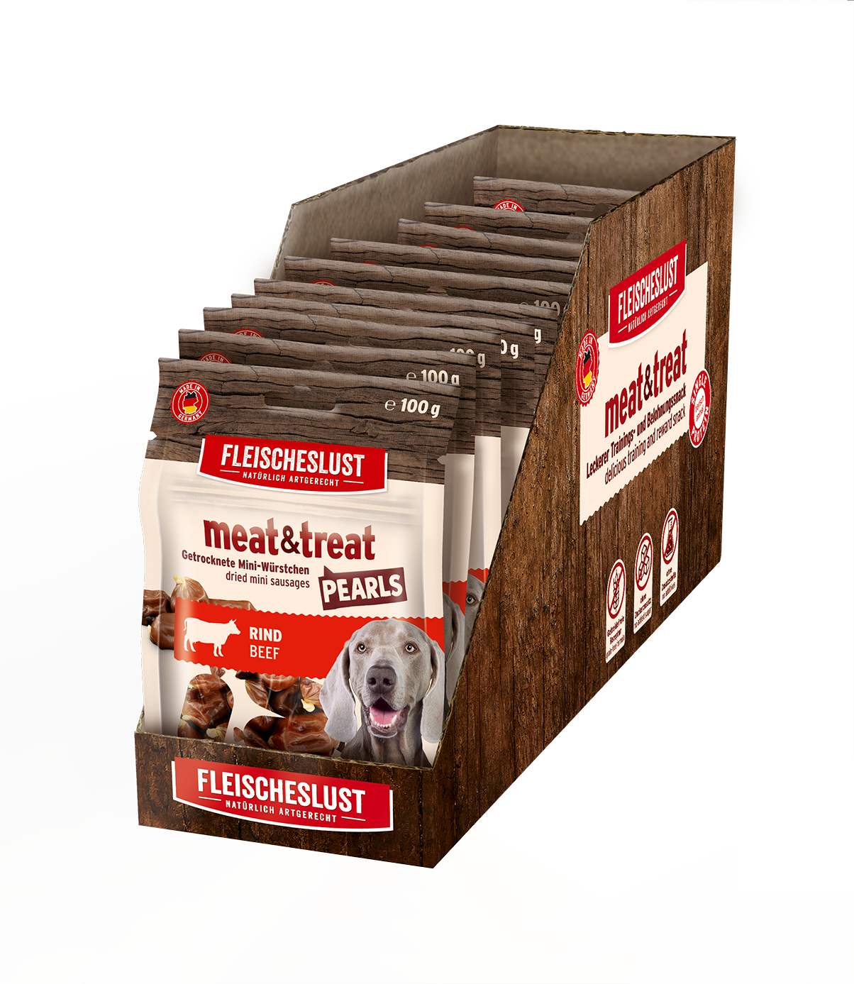 Thumbnail 2: Fleischeslust meat & treat Pearls Rind 10 x 100 g