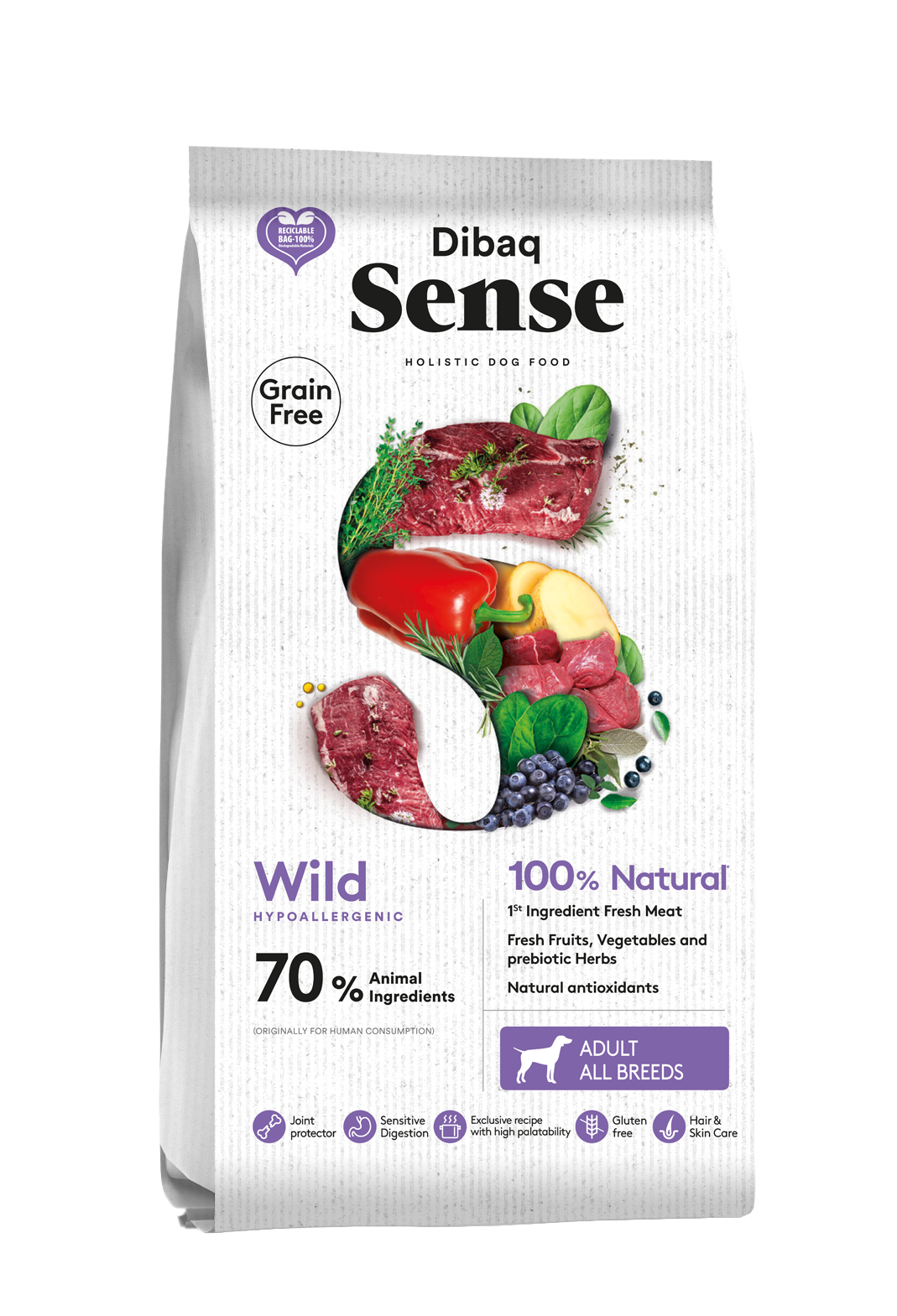 Thumbnail 2: Dibaq Sense Trockenfutter getreidefrei Wild 2kg