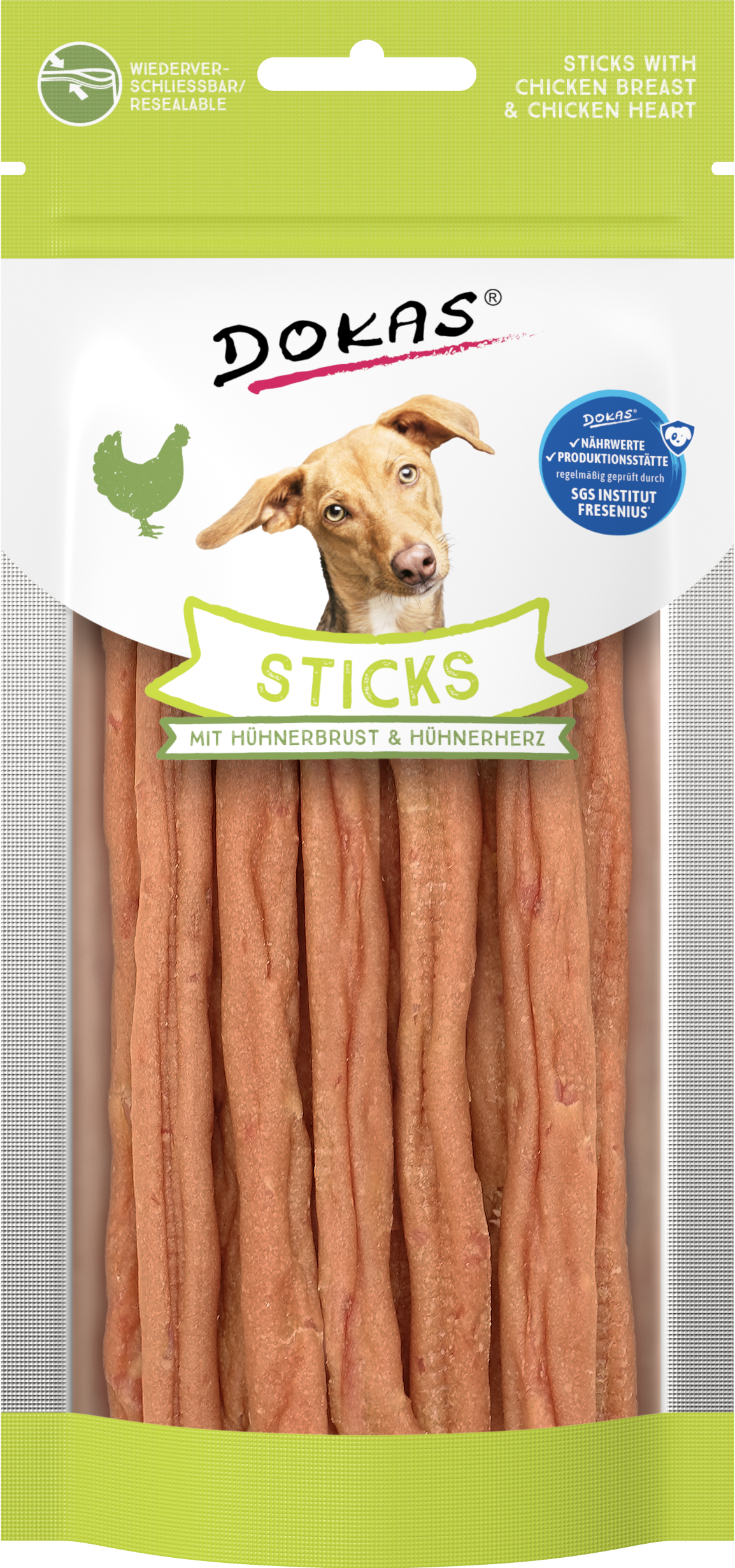 Thumbnail 2: Dokas Sticks mit Hühnerbrust & Hühnerherz 12x 60g Multipack