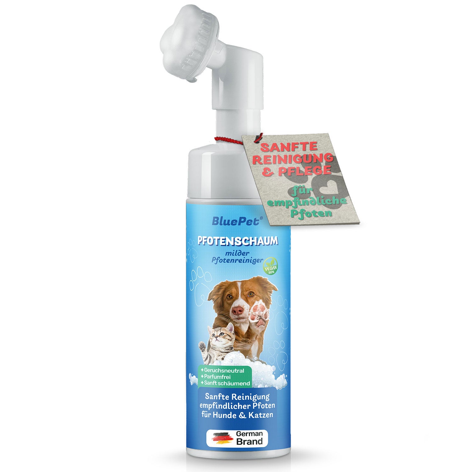 Produktbild von Pfotenschaum Pfotenreiniger für Hunde & Katzen - Pfotenbürste für saubere Pfötchen: reinigt & pflegt sanft, PawCleaner, Pfoten waschen, Pfotenpflege