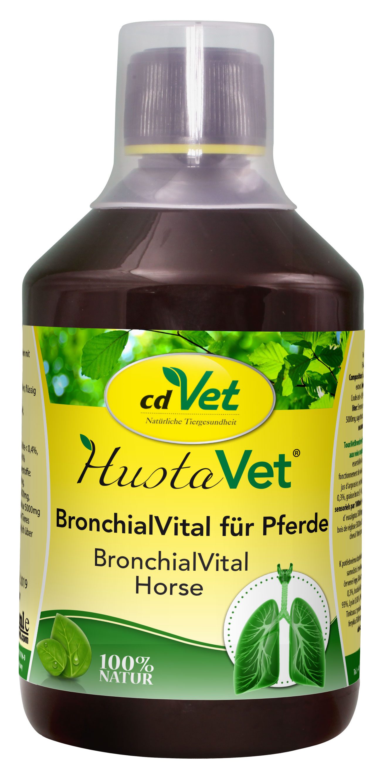 Thumbnail 1: cdVet HustaVet BronchialVital Pferd 500 ml – Ergänzungsfuttermittel für Atemwege