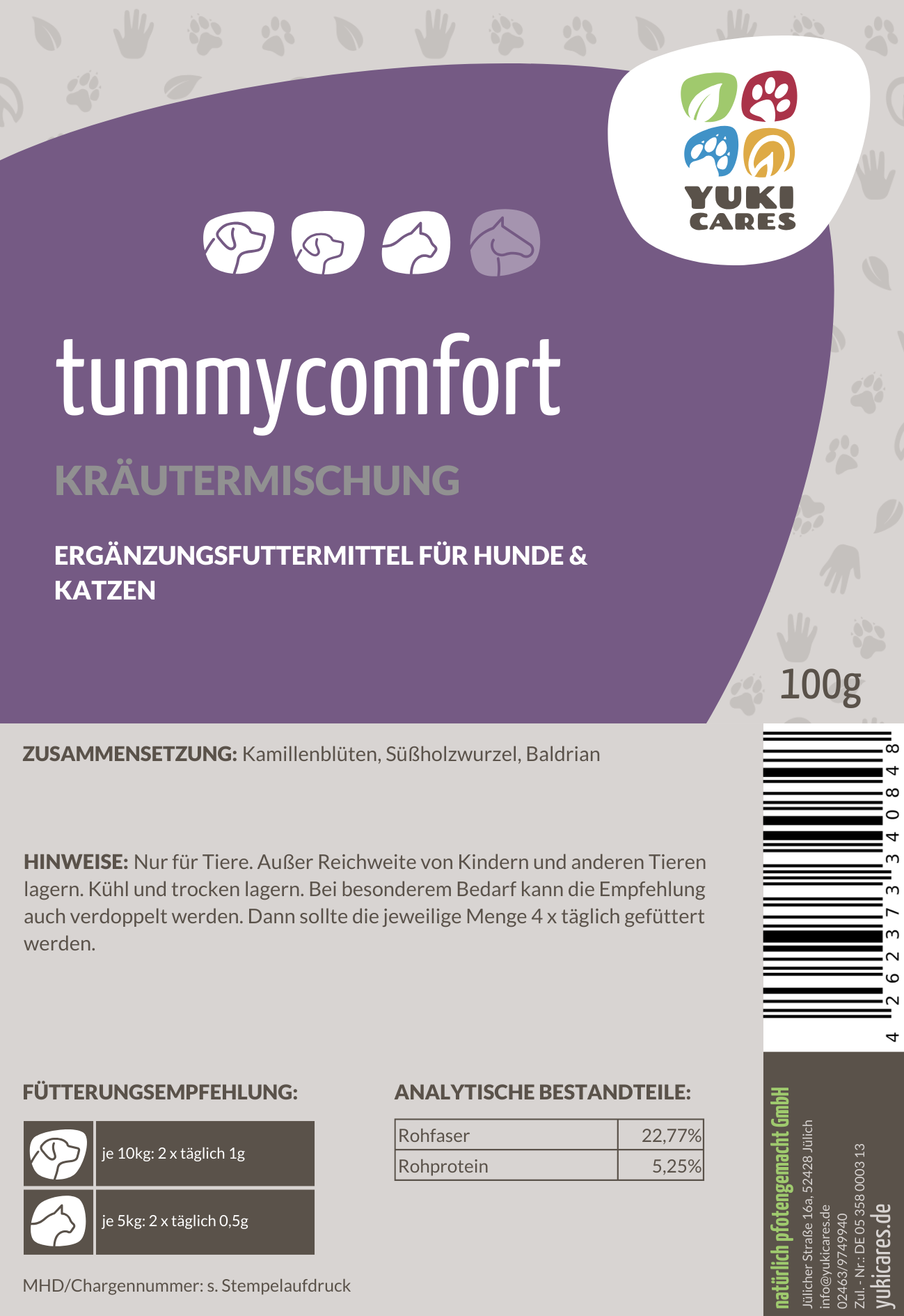 Bild 1 von 1: Yuki cares Magenruhe Pulver 100g