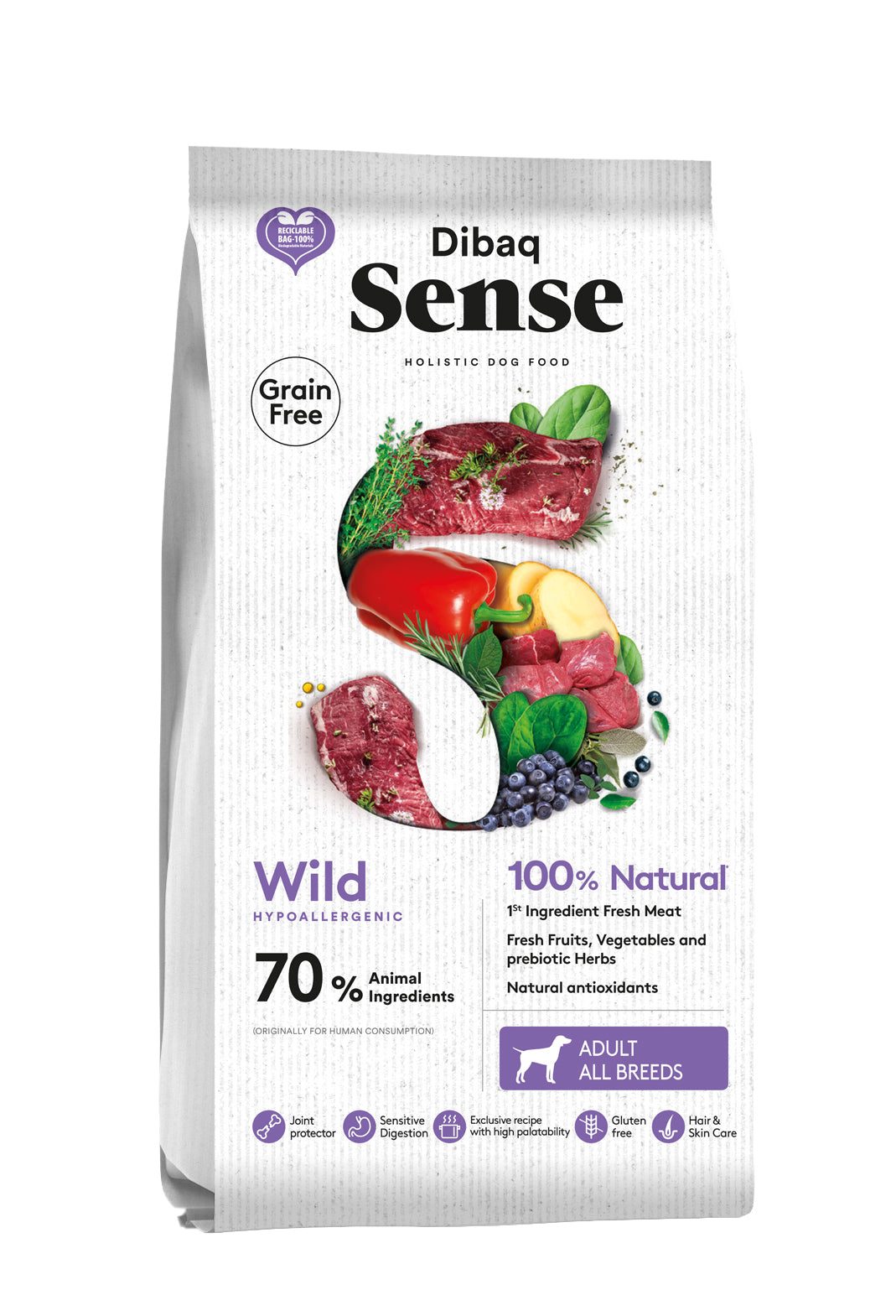 Thumbnail 2: Dibaq Sense Trockenfutter getreidefrei Wild 2kg