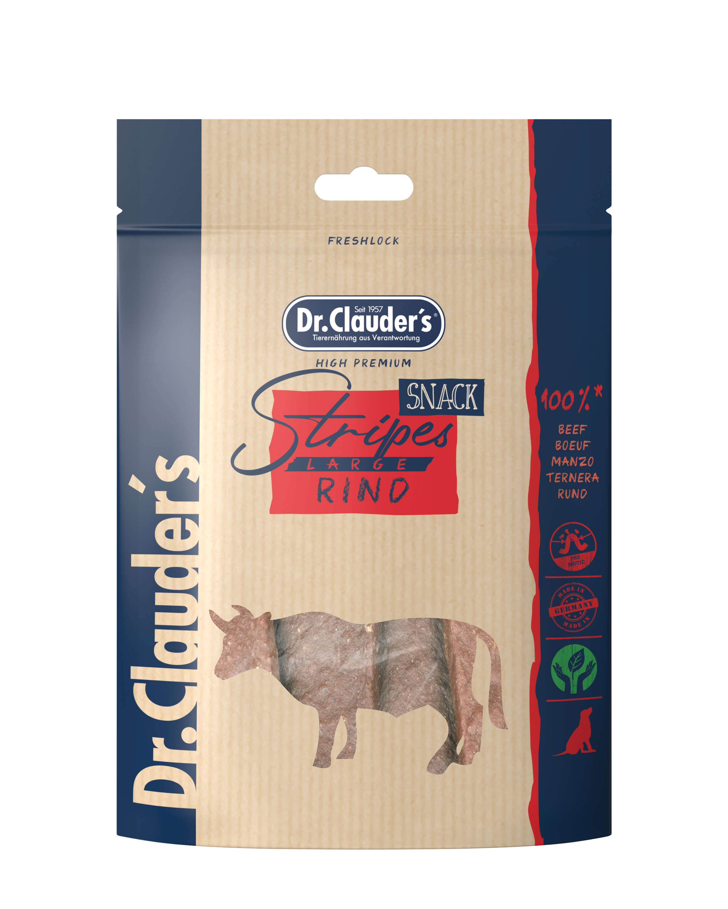Bild 1 von 1: Dr.Clauder’s Dr.Clauder´s Stripes Snack Rind Large 80g