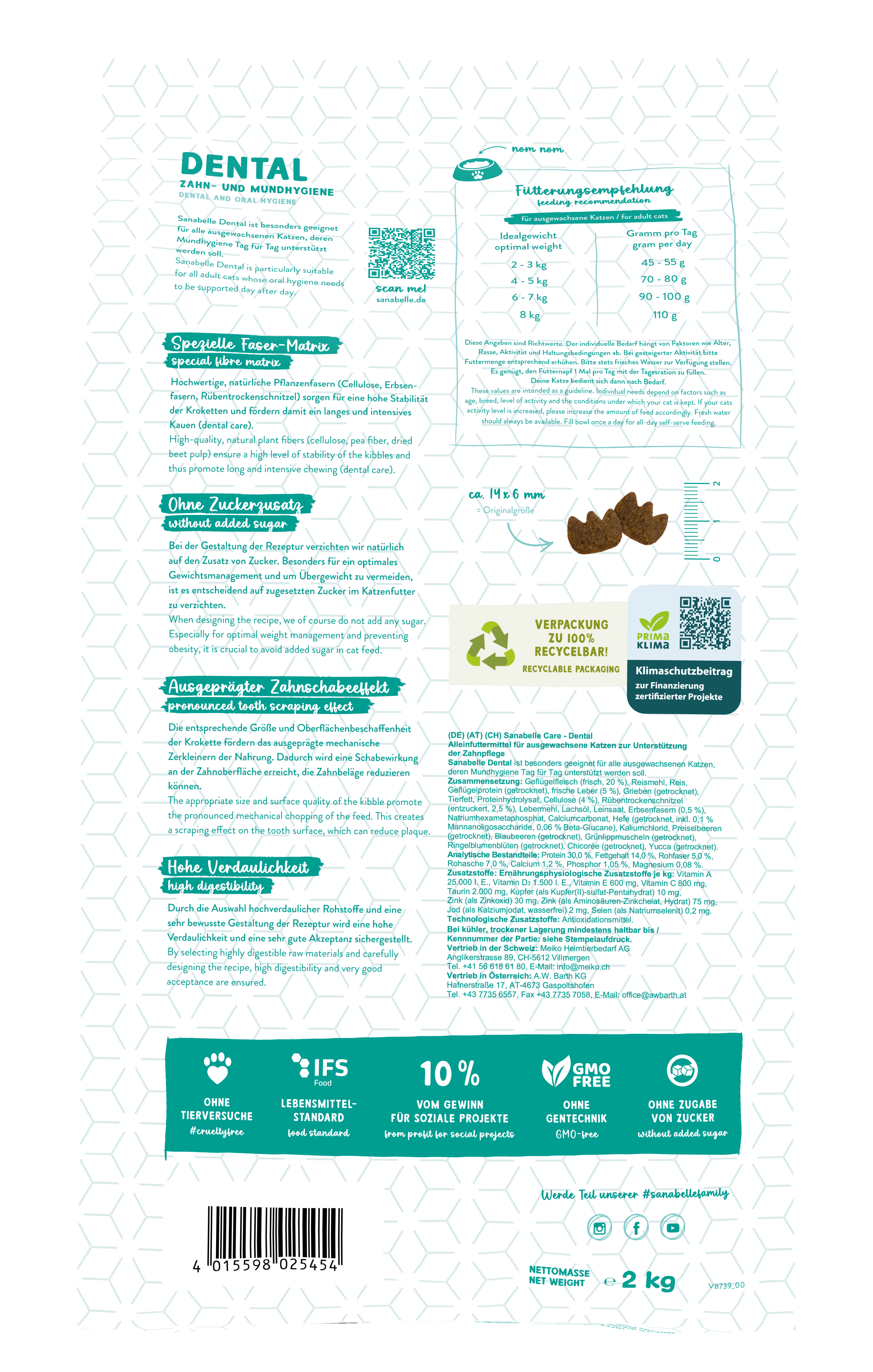 Thumbnail 2: Sanabelle Sanabelle Dental – Katze Trockenfutter – zahnpflegend  – 2kg