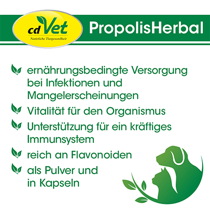 Thumbnail 2: cdVet PropolisHerbal 100 Kapseln – für Vitalität und Wohlbefinden beim Hunden, Katzen und Pferden