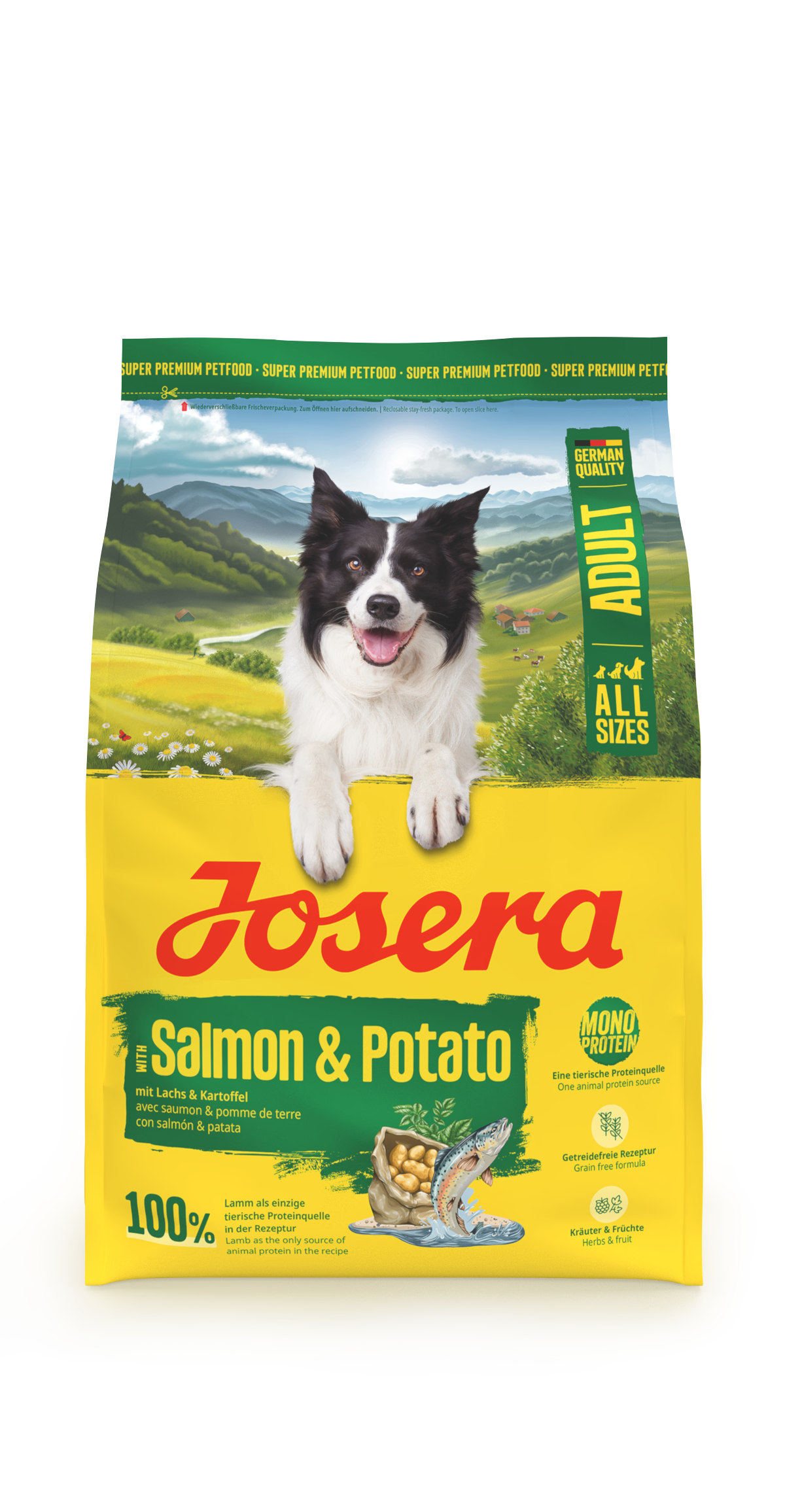 Produktbild von Adult Salmon & Potato, getreidefreies Trockenfutter für empfindliche Hunde, 3kg