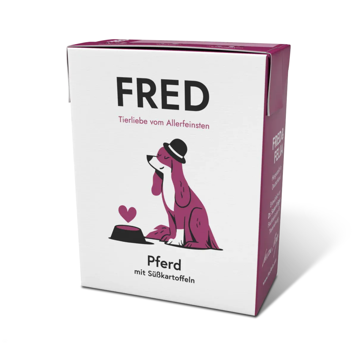 FRED & FELIA FRED Hundenassfutter hypoallergen Pferd mit Süßkartoffel 10x 390g