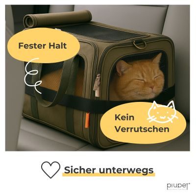 Thumbnail 2: PIUPET Transportbox I Ideal für Katzen & kleine Hunde I Stabile Transporttasche mit großem Blickfeld I Transportbox mit herausnehmbarer Matte