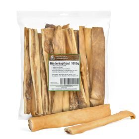 Kaureks Natur Hundeleckerlies Rinderkopfhautstangen 1000g - Stangen - Hunde-Kauartikel - Hunde-Snack - Kausnack - Leckerli