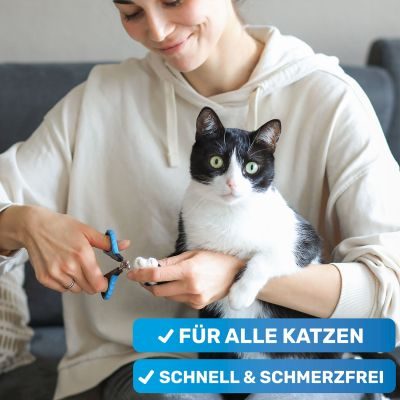 Thumbnail 4: BluePet Krallenschere Mini für Katzen, Welpen, kleine Hunde, Kaninchen & Kleintiere, kleiner Krallenschneider, Nagelschere, Krallenpflege