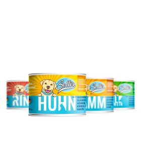 Sollis Hundenassfutter Sparpaket - Huhn, Lamm, Rind & Wildschwein 24x200g