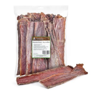 Kaureks Natur Hundeleckerlies Rinderdörrfleisch 1 kg ca. 30 cm Schlund