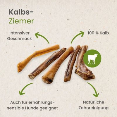 Thumbnail 4: kauartikel.com Kalbs-Ziemer, 12cm - Hunde-Kauartikel - Hunde-Snack - Kausnack - Kälber-Leckerli  (Rind)