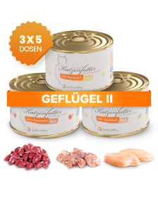 Lucky-Kitty Katzenfutter Sparpaket D "Geflügel II" (15 x 200g)