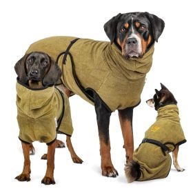 Rudelkönig Hundebademantel aus 100% Baumwolle, Saugstarker Hundebademantel, Hunde Bademantel