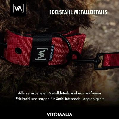 Thumbnail 3: Vitomalia Classic EditionKlassisches Hundehalsband mit abstehender Innenfütterung - Nero Beige