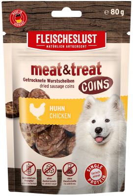 Thumbnail 3: Fleischeslust meat & treat Coins Huhn 10 x 80 g