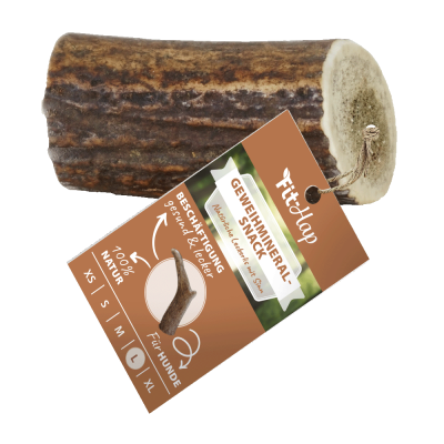 Fit-Hap Geweihmineral-Snack L (120-160 g) – Natürlicher Kausnack aus Geweih für Hunde