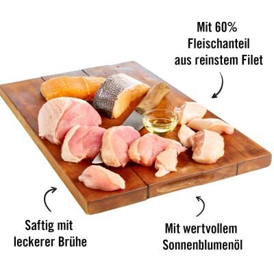 Thumbnail 2: Dogs'n Tiger Adult, Premium Katzenfutter, Glück, Nassfutter, Getreidefrei, Huhn & Lachs, 12x 70g