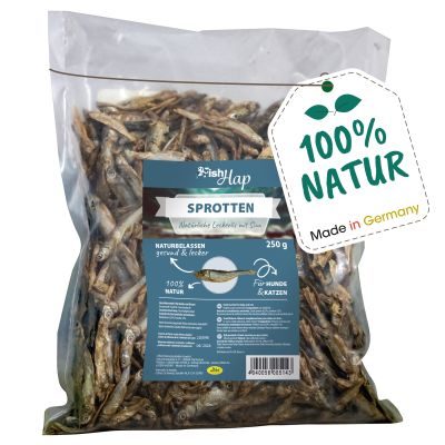 Fit-Hap FishHap Sprotten 250 g – 100 % natürlicher Fischsnack für Hunde & Katzen