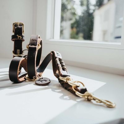 Thumbnail 8: HUNTER Verstellbare Führleine Solid Education Duo 20/200, dunkelbraun/oliv