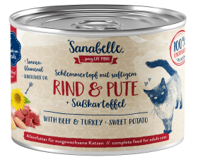 Sanabelle Sanabelle Nassfutter Schlemmertopf mit Rind & Pute – 180g
