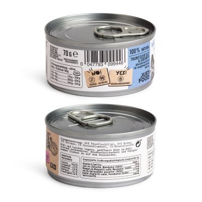 Thumbnail 4: Dogs'n Tiger Adult Premium Katzenfutter Naschkatze, Nassfutter, Getreidefrei, Thunfisch & Shrimps, 12x 70g