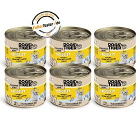 Dogs'n Tiger Adult, Katzenfutter, Freigeist, Katzen Nassfutter, Getreidefrei, Huhn, Lachs & Karotte, 6x 200g