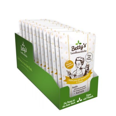 Thumbnail 2: Betty's Landhausküche Katzennassfutter Huhn pur mit Borretschöl & Taurin 12x 100g im Frischebeutel