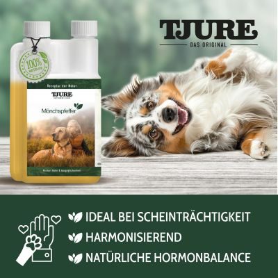Thumbnail 2: TJURE TJURE - Mönchspfeffer Liquid - 500 ml  | Hormonbalance für glückliche Hunde |  bei Läufigkeit | Scheinträchtigkeit