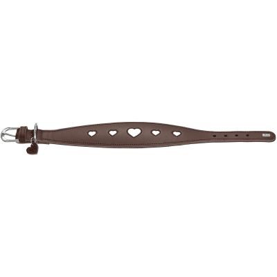 HUNTER Windhundhalsband Love S (42), braun/schwarz