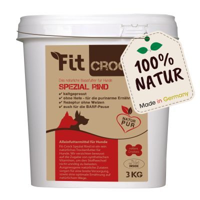 Fit-CROCK® Spezial Rind 3 kg – Für purinarme Ernährung mit natürlicher Kraft
