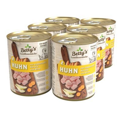 Thumbnail 2: Betty's Landhausküche Nassfutter für Hunde Huhn mit Süßkartoffel 12x 400g
