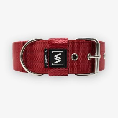 Thumbnail 2: Vitomalia VitomaliaKlassisches Hundehalsband mit abstehender Innenfütterung - Bordeaux
