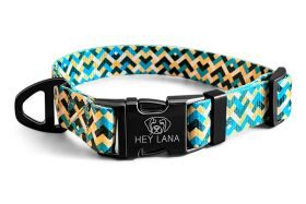 Hey Lana Hundehalsband Kunterbunt L-XL/40-62 / Gelb / Blau