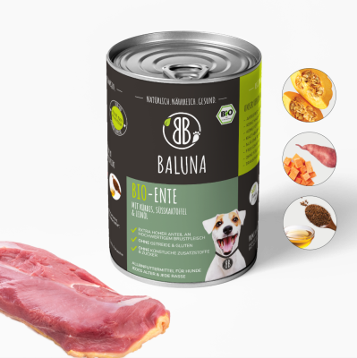 Thumbnail 2: Baluna Bio-Ente mit Kürbis, Süßkartoffel & Leinöl 6x400g