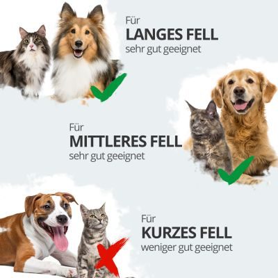 Thumbnail 4: SCHLITZOHR Unterfellbürste Cookie für Langhaar Katzen & Hunde M-L (9.2 cm)
