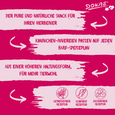 Thumbnail 2: Dokas Kaninchen-Innereien BARF Snack für Hunde 7x 100g Multipack