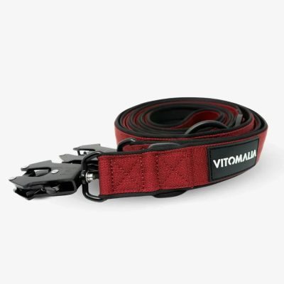 Vitomalia Extreme EditionTaktische verstellbare Hundeleine mit Froschkarabiner aus Hartaluminum Bordeaux