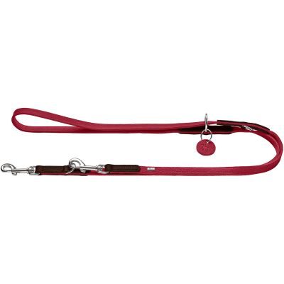 HUNTER Verstellbare Führleine Karlby 20/200, rot/dunkelbraun