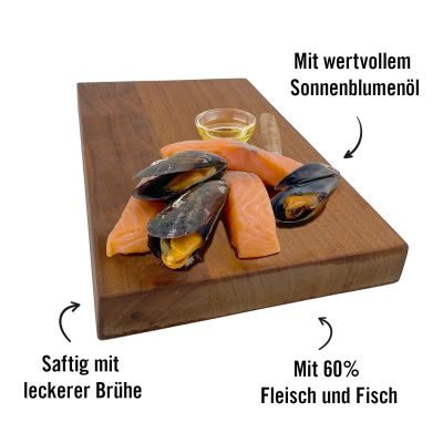 Thumbnail 3: Dogs'n Tiger Adult, Premium Katzenfutter, Wonne, Nassfutter, Getreidefrei, Lachs & Muscheln, 24x 70g