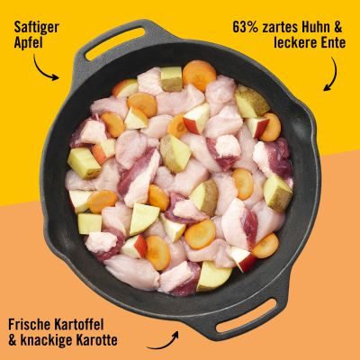 Thumbnail 2: Dogs'n Tiger Adult Hundefutter, Proviant, Nassfutter, Getreidefrei, Huhn, Ente, Apfel & Kartoffel, 6x 400g