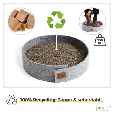 Thumbnail 7: PIUPET Katzen Kratzbrett I 38cm Durchmesser I | Kratzmatte Katze | Kratzbrett mit Filzumrandung