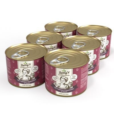 Thumbnail 3: Betty's Landhausküche Nassfutter für Katzen mit Truthahn & Borretschöl 12x 200g
